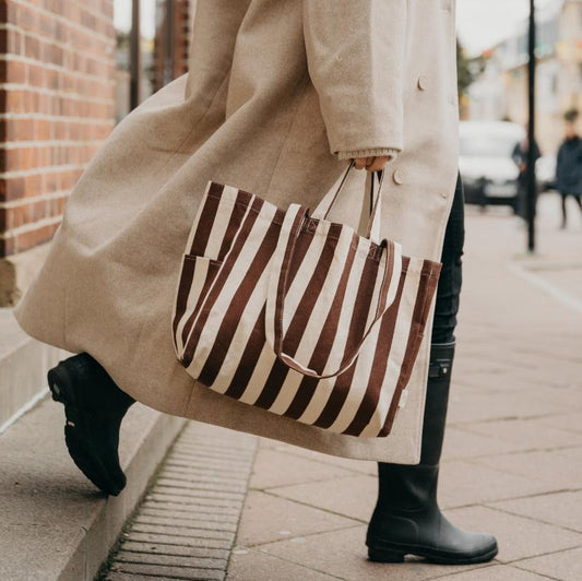 OMOM Ekologisk Tygkasse | Tote bag LÅG - Randig Flera färger