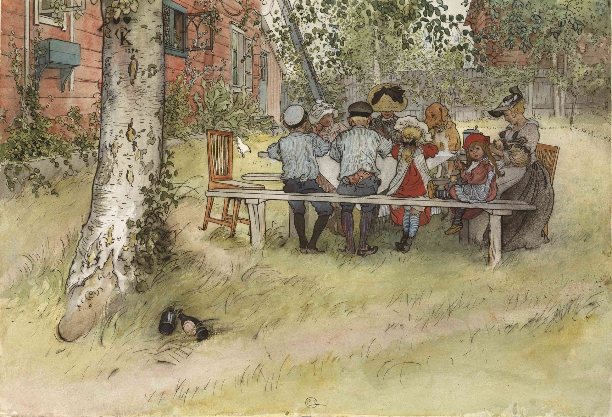 Carl Larsson - Frukost under stora björken